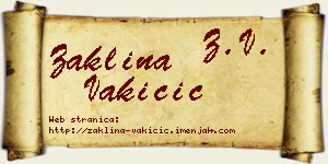 Žaklina Vakičić vizit kartica